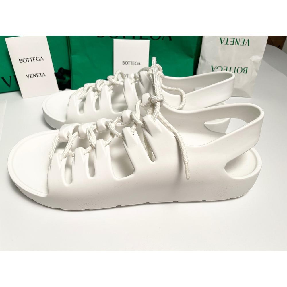 Bottega Veneta Men's 667220 White Lace-up open sandals shoe, sz 41